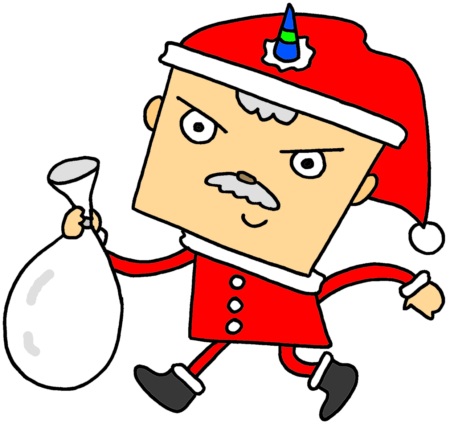 キャラクター,マスコットキャラクター,マンガ,character,キャラクターデザイン,クリスマス,サンタクロース,真っ赤な衣装,プレゼント袋,コスプレ