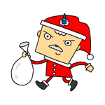 キャラクター,マスコットキャラクター,マンガ,character,キャラクターデザイン,クリスマス,サンタクロース,真っ赤な衣装,プレゼント袋,コスプレ