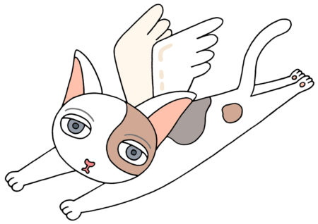 猫「三毛猫・キャリコ・エンジェル・天使・ニャンコ」のキャラクターイラスト 