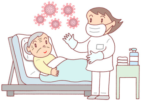 COVID‑19,新型コロナウイルス,新型コロナウイルス感染症,感染症,感染対策,感染予防,,病院,病室,看護師,ナース,医療機関,高齢者