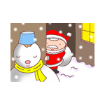 クリスマス,Xmas,サンタクロース,クリスマスイブ,クリスマスイヴ,雪だるま,降雪,積雪,窓明かり,雪,路地