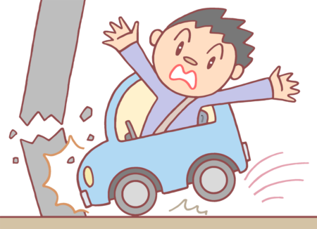 自動車事故,交通事故,事故,衝突事故,物損事故,電柱,電信柱,破壊,破損,車,自動車,ドライバー,運転手,危険運転