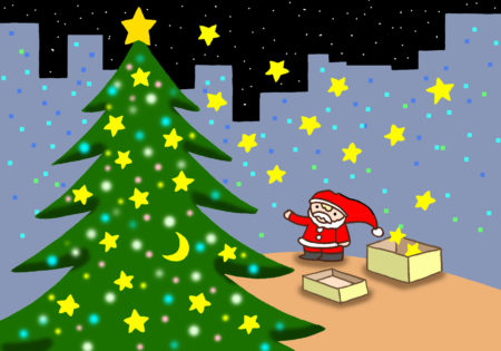 クリスマス,クリスマスイブ,Xmas,サンタクロース,クリスマスツリー,キラキラ星,イルミネーション