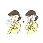 風邪,風邪ひき,インフルエンザ,くしゃみ,咳,唾液飛散,飛沫拡散,飛沫感染,ウイルス性感染症,感染者,感染源,咳エチケット,くしゃみエチケット