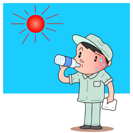 熱中症,日射病,脱水症,脱水症状,酷暑,猛暑,日差し,直射日光,熱中症予防,熱中症対策,水分補給,塩分補給,スポーツドリンク,経口補水液