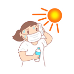病気,疾患,疾病,病,熱中症,日射病,脱水症,脱水症状,酷暑,猛暑,日差し,直射日光,発汗,水分補給,塩分補給,熱中症対策