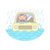 冠水,土砂降り,増水,大雨,気象災害,水害,水没,洪水,浸水,災害,自動車,豪雨,車