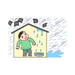 台風,土砂降り,大雨,家屋,屋根瓦,強風,暴風,気象災害,災害,突風,豪雨,雨漏り