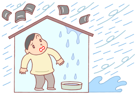 台風,土砂降り,大雨,家屋,屋根瓦,強風,暴風,気象災害,災害,突風,豪雨,雨漏り