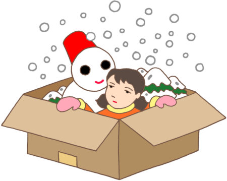 パロディーイメージのイラスト - 雪だるま・降雪・雪景色・雪国・冬・少女