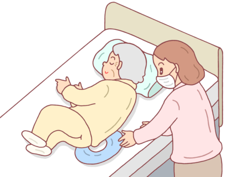介護用品のイラスト - 円座クッション・ドーナツクッション・褥瘡防止・床ずれ防止・体位保持