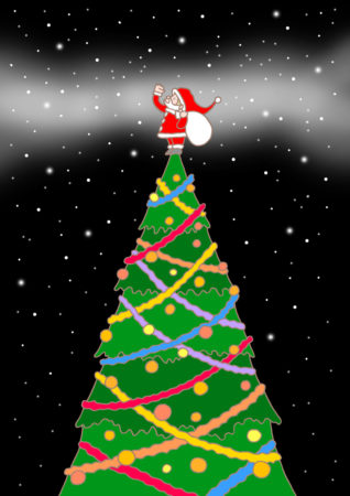 クリスマス,Xmas,サンタクロース,クリスマスイブ,クリスマスイヴ,クリスマスツリー,聖夜,星空,星夜